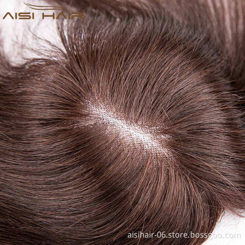 Aisi Hair Cheap Stock Fine Mono With Skin Around , 10 Inch Hair Men Toupee ,  Brazilian Hair Men Toupee